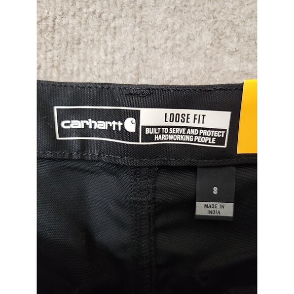 Carhartt Rugged Flex Loose Fit Canvas Work Shorts Womens 8 Black NEW - Picture 10 of 13